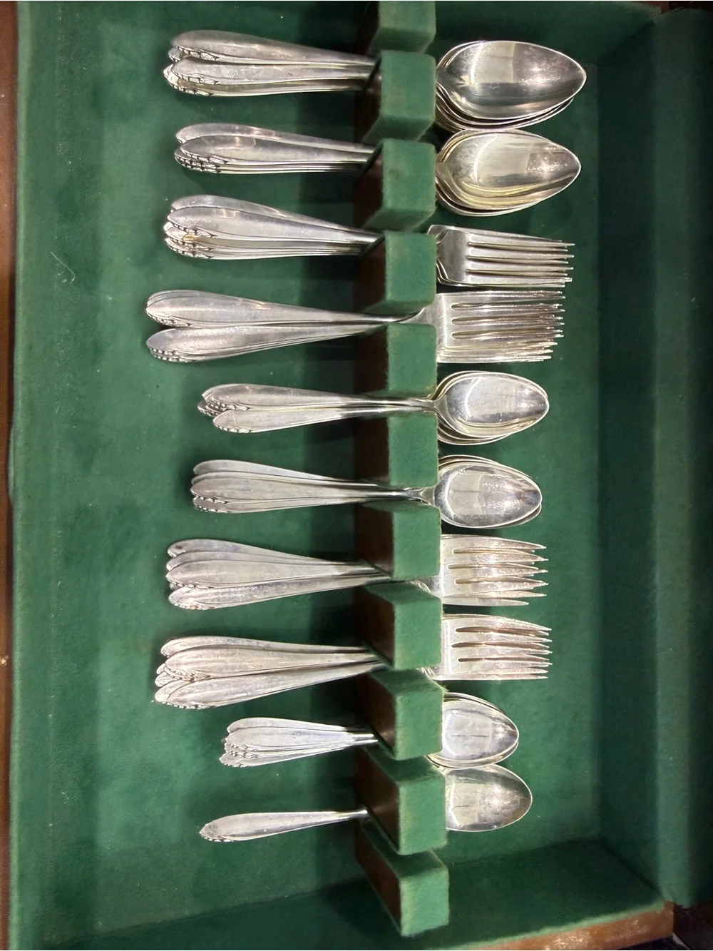 Heirloom Oneida Lasting Spring Sterling silver  68 pc flatware set for 12